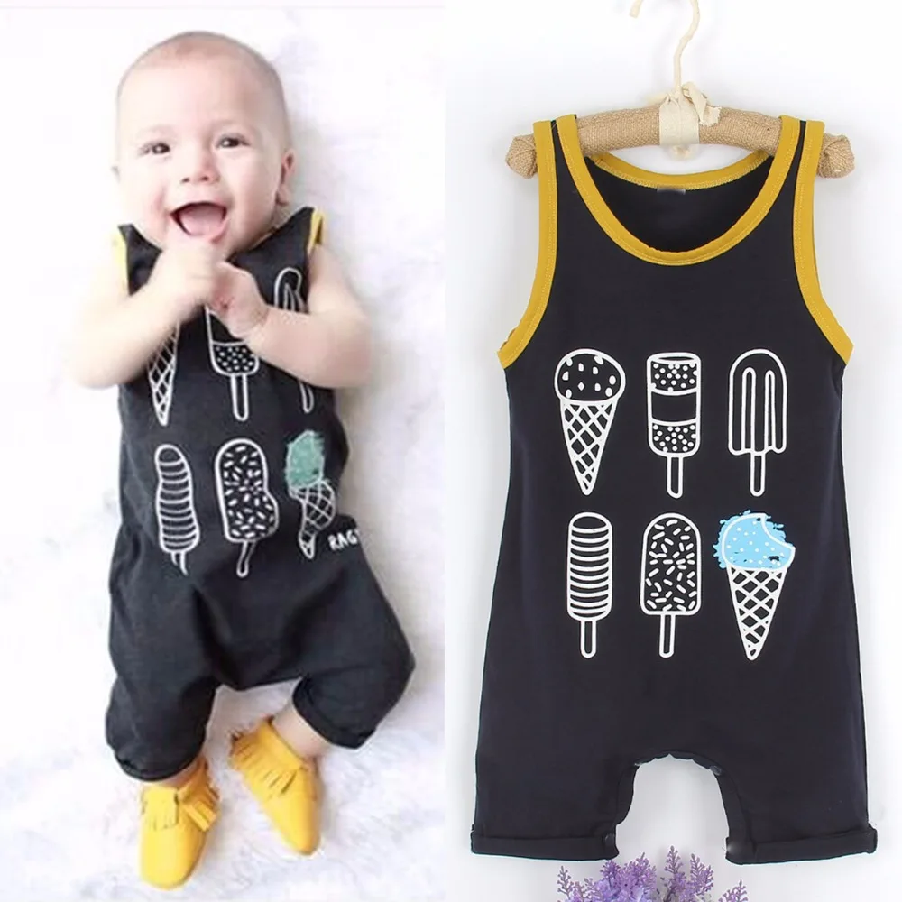 Puseky 2018 أكمام ملابس الطفل السروال القصير طفل الوليد الرضع طفل رضيع فتاة القطن الجليد كريم رومبير بذلة القماش Sunsuit