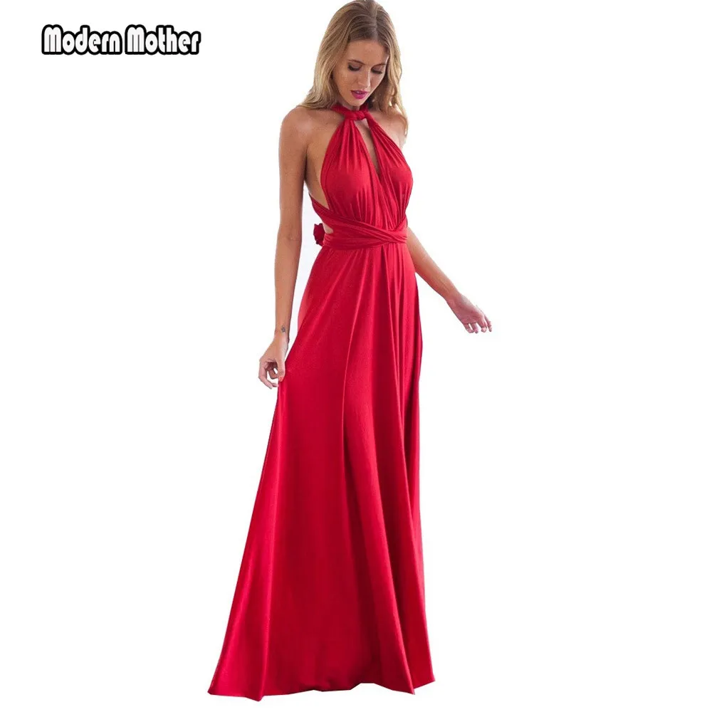 Sexy Women's maternity wrap dress pregnancy dress Boho Maxi red dress bandage Party bridesmaid dresses 