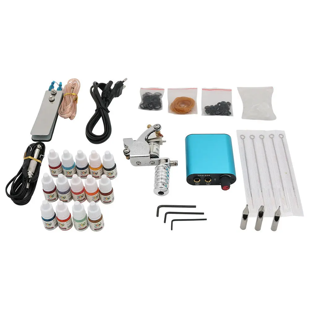

Rotary Tattoo Kit Tattoo Machine Set with Color Inks professional Tattoo gun Power Supply Power Tip Tube And Needles body art
