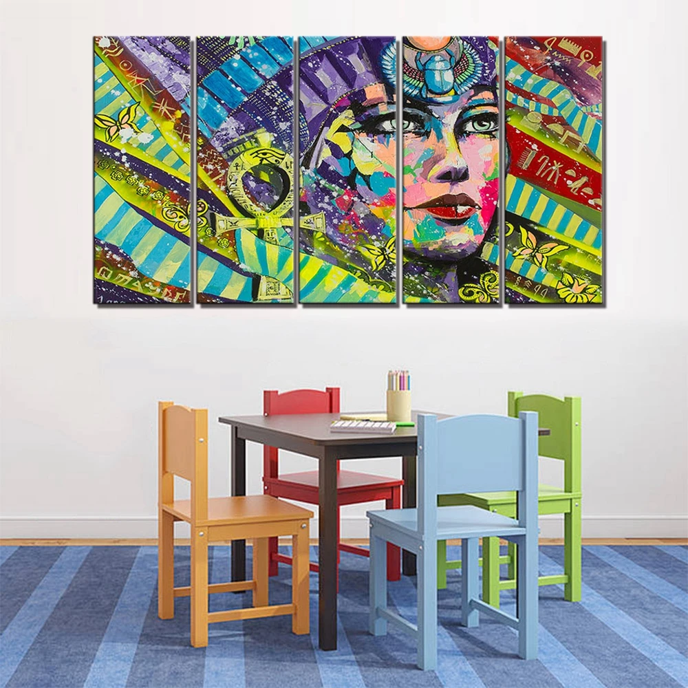 

Poster Art Print Ancient Eygpt Abstract Woman Portrait Canvas Painting for Living Room Wall Decor Cartoon Picture Wall Art Gift