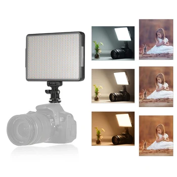 

Dimmable LED Video Light with Cold Shoe Mount Adapter On Camera LED Panel 3200-5600K for Photo Photography DSLR Camera Camcorder