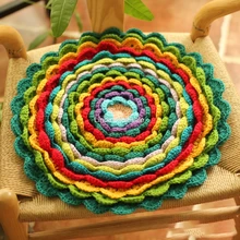 Цветная Подушка-Лотос, ручная работа в стиле кантри, домашний декоративный ковер