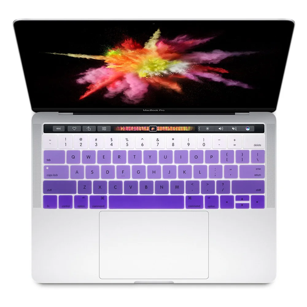 Градиентная силиконовая пленка на клавиатуру для Apple MacBook New Pro retina 1" 15" с сенсорной панелью / выпуска A1989