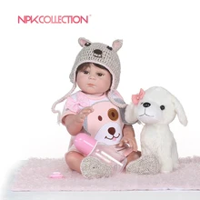 NPKCOLLECTION 50CM Soft Silicone Reborn Baby Doll Girl Toys Lifelike Babies Boneca Full VInyl Fashion Dolls Bebe Reborn Menina