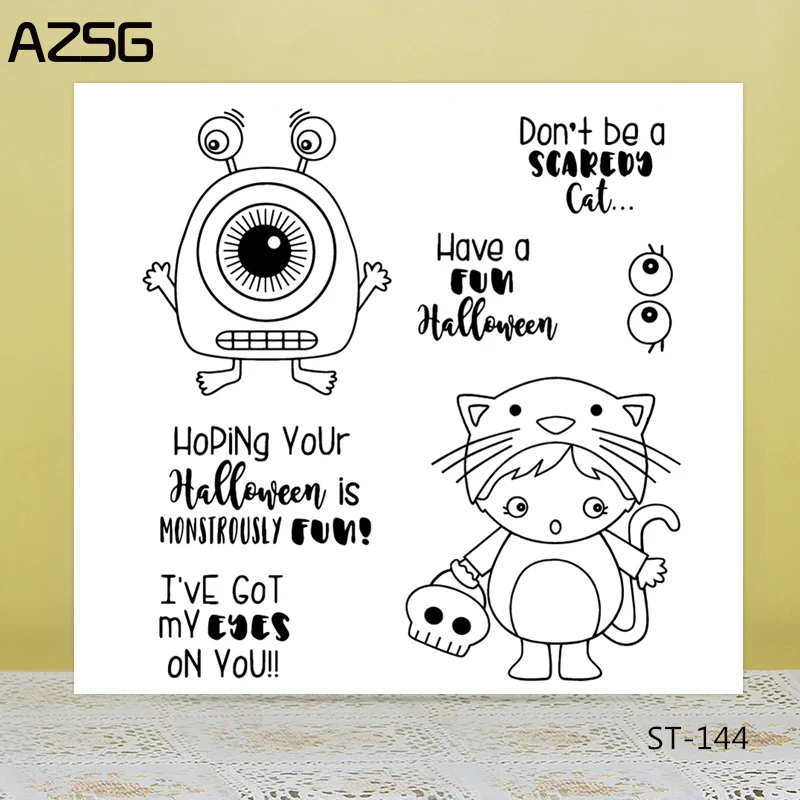 

AZSG Lovely Alien children Clear Stamps/Seal For DIY Scrapbooking/Card Making/Album Decorative Silicon Stamp Crafts