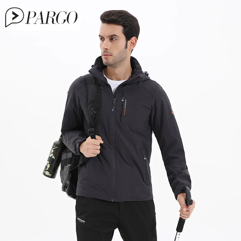 

PARGO Waterproof Jacket Mens Hiking Camping Jacket Male Hunting Mountaineering Jacket Men Windproof Outdoor Hooded Coat Big Size