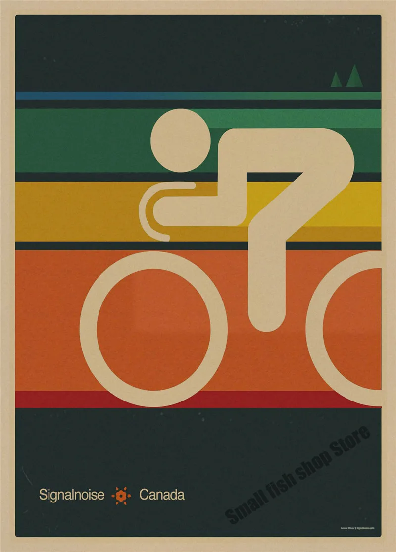 Транспорт велосипед ретро плакат, крафт-бумага Бар Кафе домашний декор живопись стикер стены