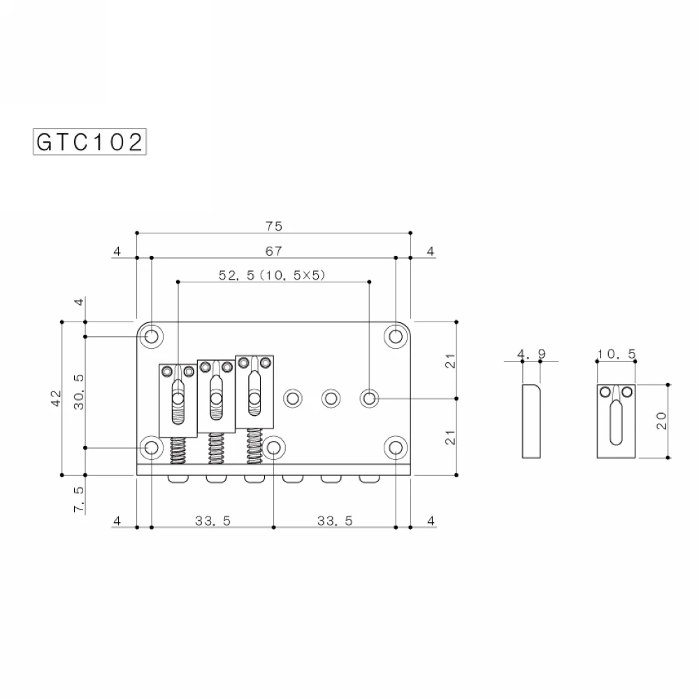 Подлинный GOTOH GTC102 электрогитара фиксированный мост со стальным седлом отделка хром черный золотой