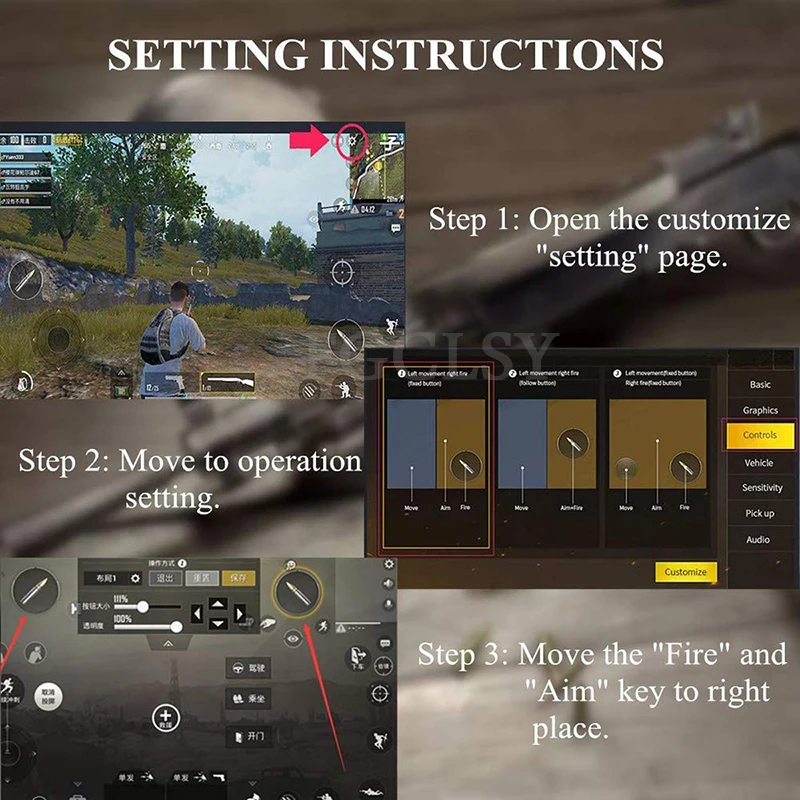 FGCLSY Mobile Game Controller Fortnited Free Fire Pubg Mobile Gamepad Pubg Controller Gaming Pad Metal L1 R1 Button for iPhone