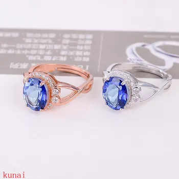 

KJJEAXCMY fine jewelry 925 Silver inlaid with natural tanzanite women's ring is optional.zxcvgf