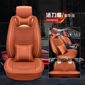 

KKYSYELVA Leather car seat covers Universal automotive seat cushion cover Interior Accessories car-styling