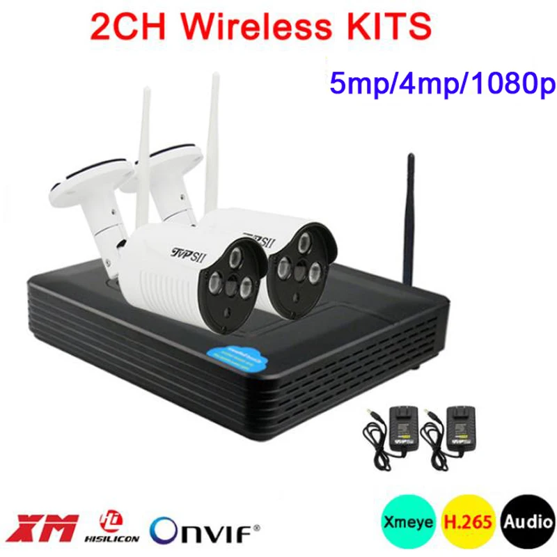

3pcs Array Infrared 5mp/4mp/1080p ICsee APP Waterproof HD H.265 25fps 2CH 2Channel WIFI Wireless IP Camera kits Free Shipping