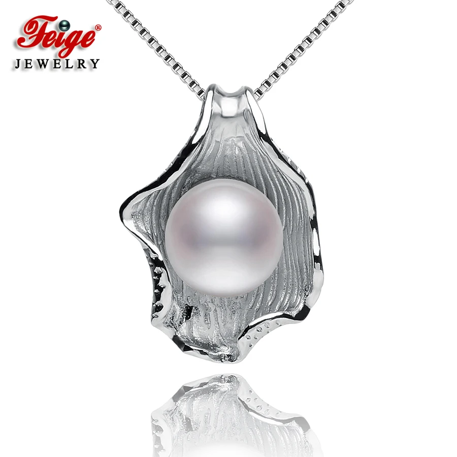 

Fashion Jewelry Shell-shaped Pearl Pendants,9-10mm White Natural Freshwater Pearls,Pearl Jewelry For Women's