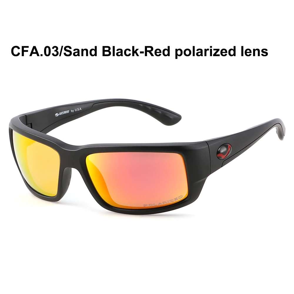 Новинка wiesmann, мужские солнцезащитные очки, поляризационные солнцезащитные очки, очки для рыбалки, спортивные солнцезащитные очки с покрытием, два цвета, солнцезащитные очки, UV400 - Цвет линз: S-Black-Red