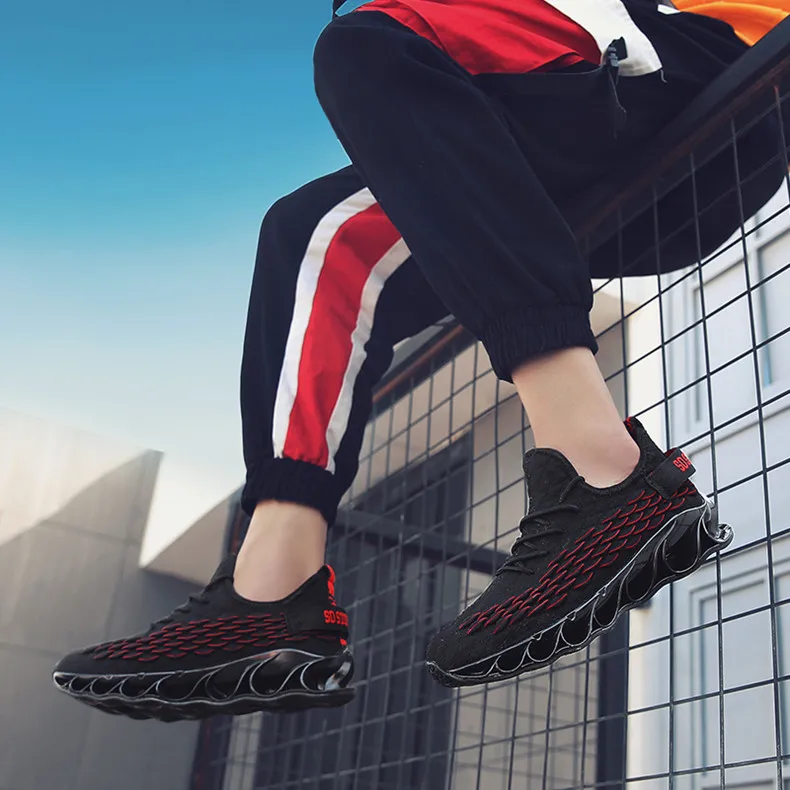 VSIOVRY/мужские кроссовки для бега на весну-осень, Трикотажный верх, дышащая амортизирующая спортивная обувь, мужские удобные уличные Прогулочные кроссовки