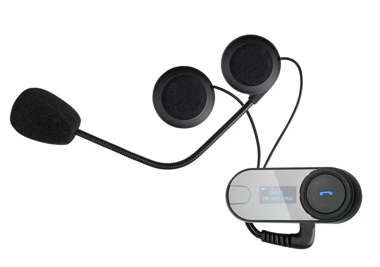 

(1set) Hi-Fi Speaker Motorcycle Bluetooth Intercom LCD Screen BT Interphone Helmet Headset With Soft earphone Brand TOM-SC
