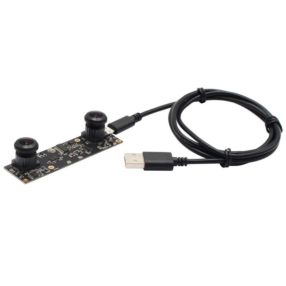 

180 degree Fisheye Wide View Angle Dual Lens USB Camera Module Stereo Webcam 1920x1080 OTG UVC 3D VR camera for Windows Linux