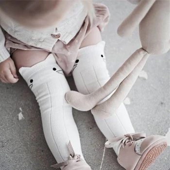

Cotton Girls Socks Long Baby Knee High Socks Cat Style Princess Kids Socks Girl Cute Baby Sock Baby Girl Clothes 0 to 3 years