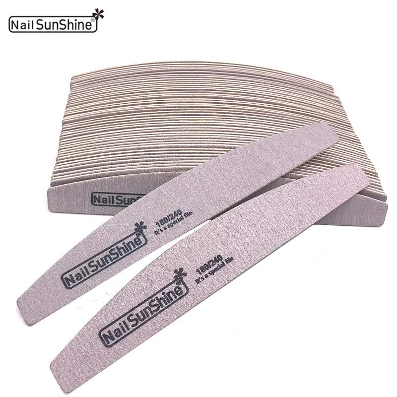 

50pcs Nail File 180/240 Polish Grey Sanding Washable Nail Care Buffing Double Sided Wooden Limas Maquiagem Profissional Completa