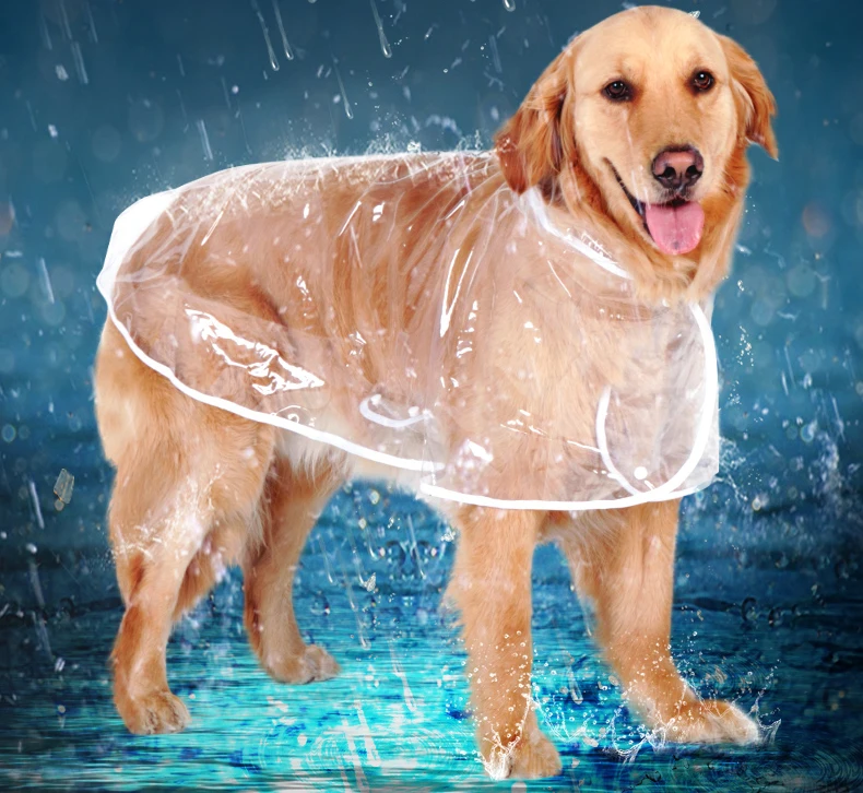 HELLOMOON Pet дождевик для большой собаки стильный прозрачный цвет водонепроницаемый