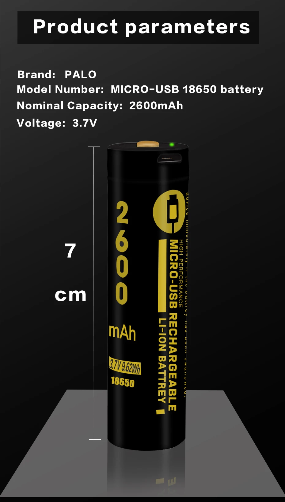 PALO 3 шт микро USB 18650 2600mAh 3,7 V литий-ионная батарея 18650 USB литий-ионная аккумуляторная батарея для фонариков