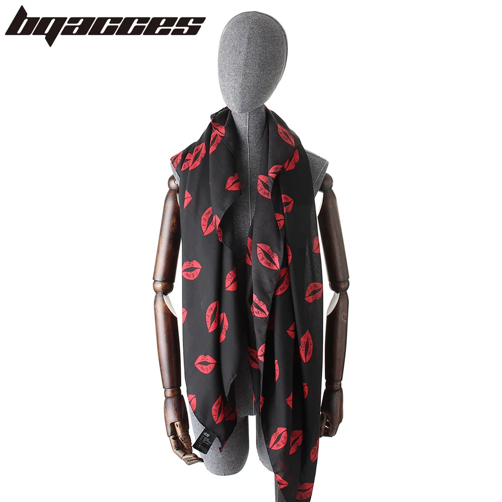 [BQACCES] новая бандана, хлопок, вуаль, квадратный шарф, женский Принт губ, шелковые шарфы, тонкая модная головная повязка, шаль, обертывания 130*130 см