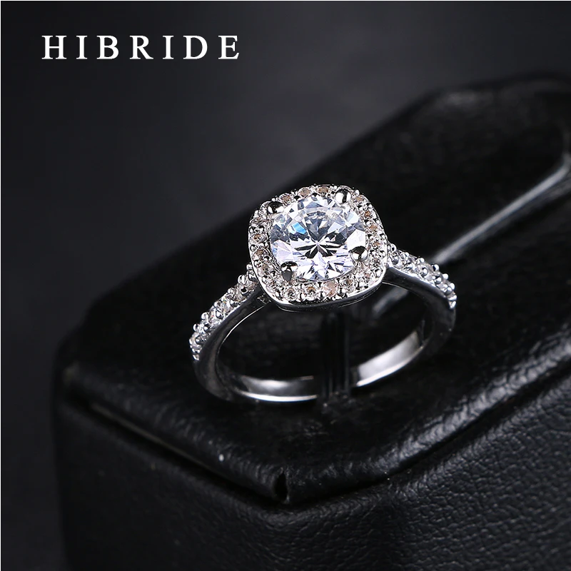 HIBRIDE Модные женские обручальные кольца для вечерние кольца из нержавеющей стали со стразами модные ювелирные изделия QSP0010-22