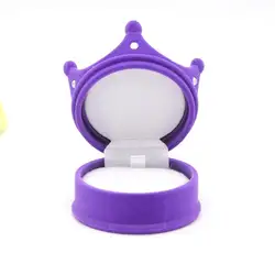 Милая Корона бархатные серьги шкатулка Свадьба коробочка для обручального кольца ювелирные изделия Дисплей Подарочная коробка чехол