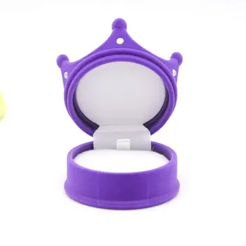 

Cute Crown Velvet Earring Jewelry Box Wedding Engagement Ring Box Jewelry Display Gift Box Case Pink/Rose Red/Purple/Blue