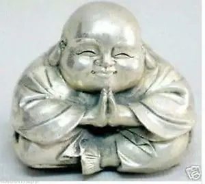 

Happy Buddha statues Vintage Silver old copper wholesale Cheap Tibetan silver statue Decoration 100% real Tibetan Silver Brass