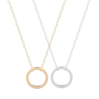 

QIAMNI New Top Selling 30pcs/lot Dainty Figure Forever Circle Pendant Necklace Simple Geometric Jewelry for Women and Girls