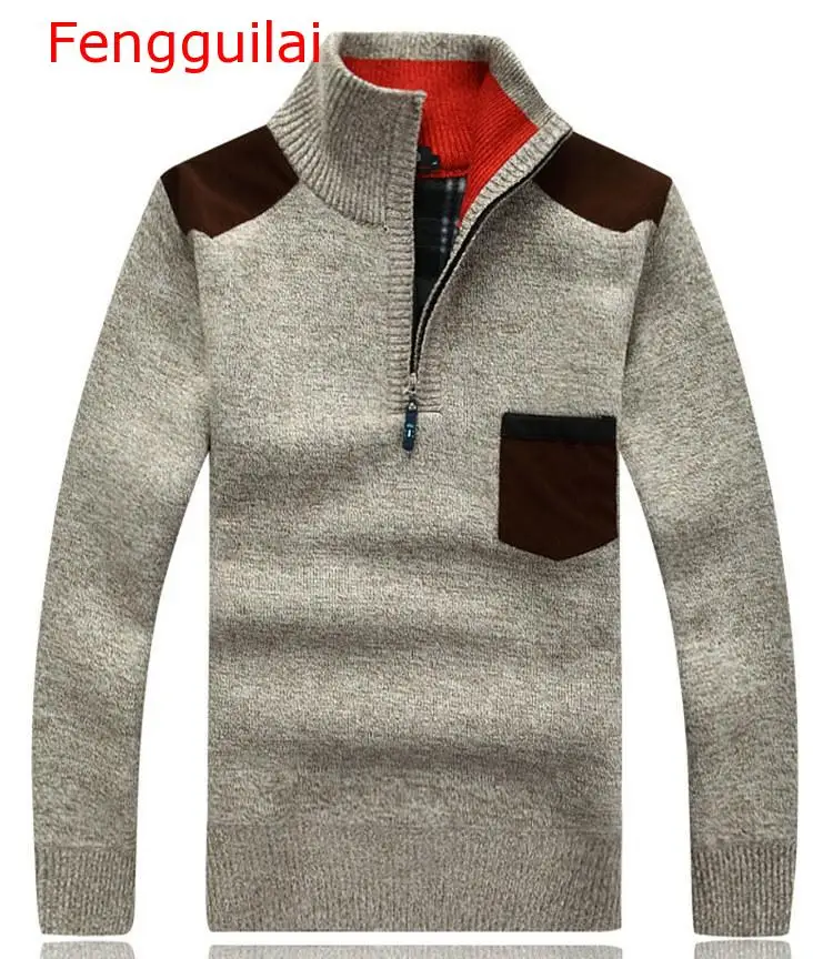 Fengguilai мужские военные вязаные свитера-пуловеры Homme зимняя повседневная верхняя одежда M-3XL - Цвет: Beige