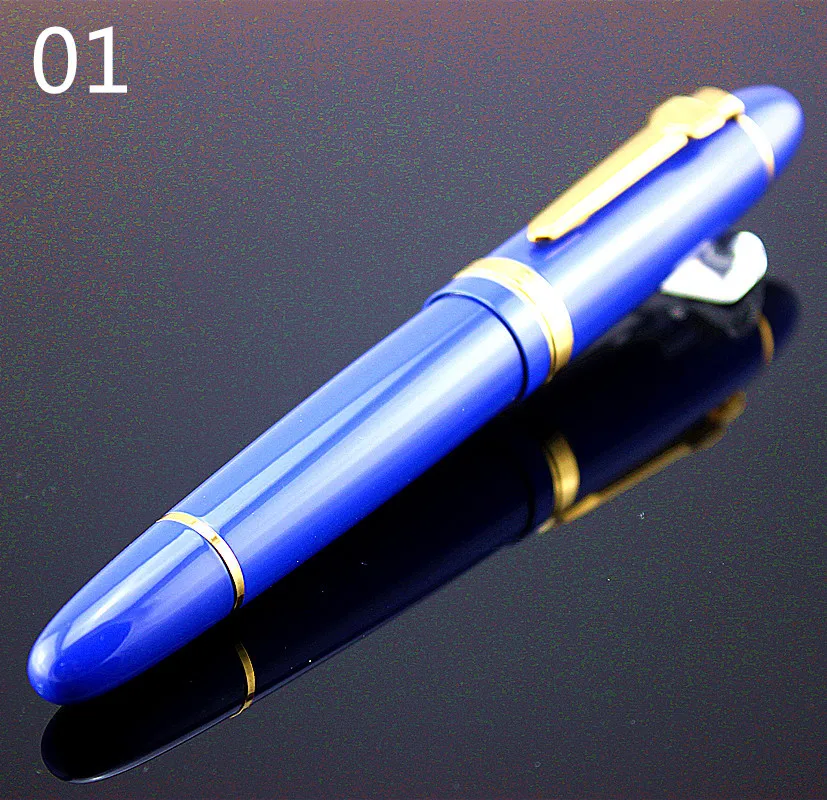 

Jinhao 159 Blue gold clip 0.5 mm Nib luxury school Office Stationery Metal Fountain Pen Thick Gift Gifts Writing ink pen