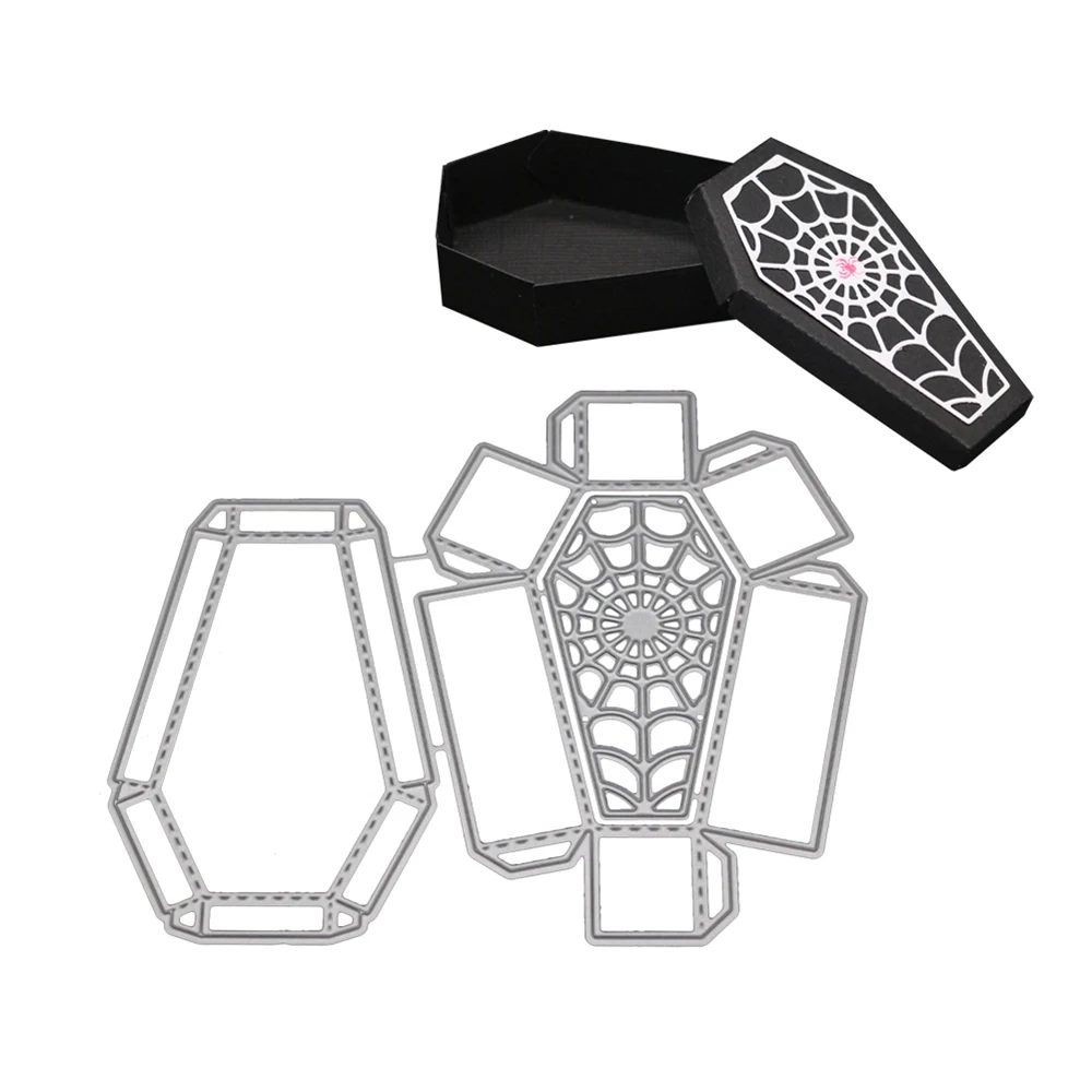 

Halloween hexagon box Metal Cutting Dies Stencils For DIY Scrapbooking Decorative Embossing Suit Paper Cards Die Cutting Tools