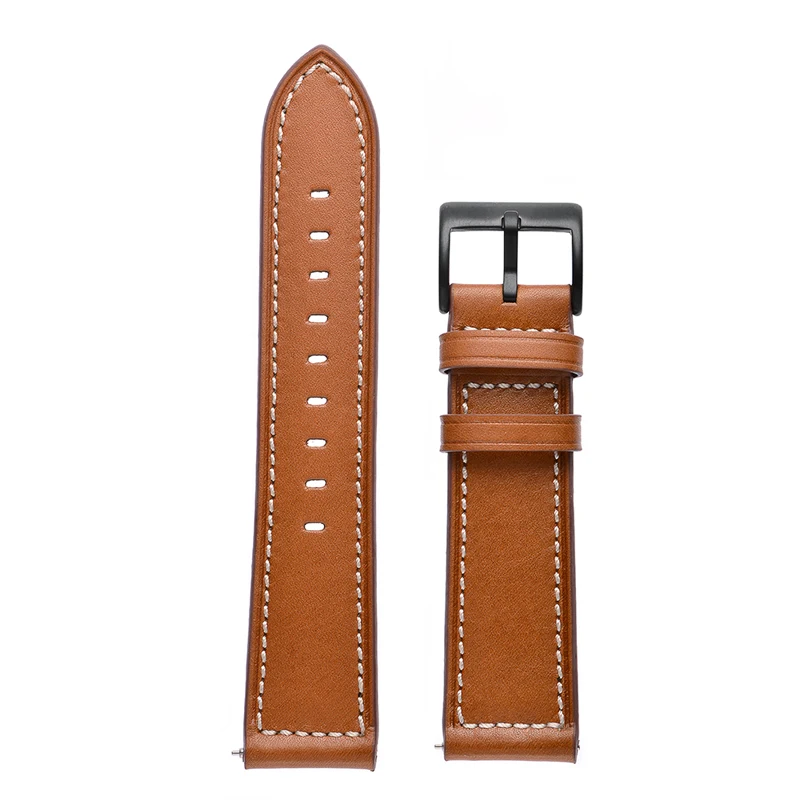 YILIZOMANA Смарт-часы кожаный ремешок для samsung gear S2 классический/Frontier Galaxy Watch 42 мм huawei Fossil Q Pebble ремешок для часов 20 мм - Цвет: Brown