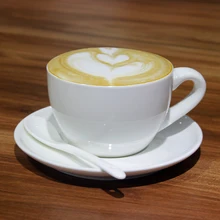 Hot!! Ceramic cup coffee set China white porcelain cup home Cafe Creative cup and saucer spoon Hotel Supplies cup saucer set
