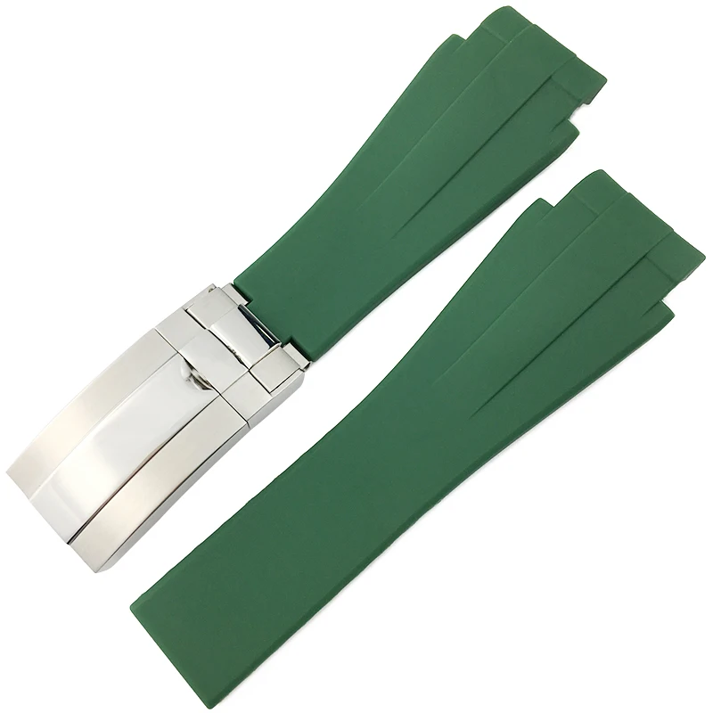 20mm 21mm High Quality Rubber Silicone Watch Strap Camouflage Black Watchband for Role DEEPSEA Daytona Submariner GMT Bracelet