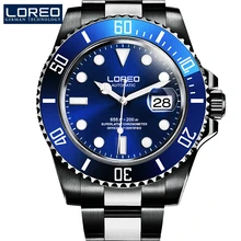 LOREO Germany Watches Men Automatic Self-Wind Luminous Waterproof 200M Archetype Of Diver’S Watch Relogio Masculino PO05