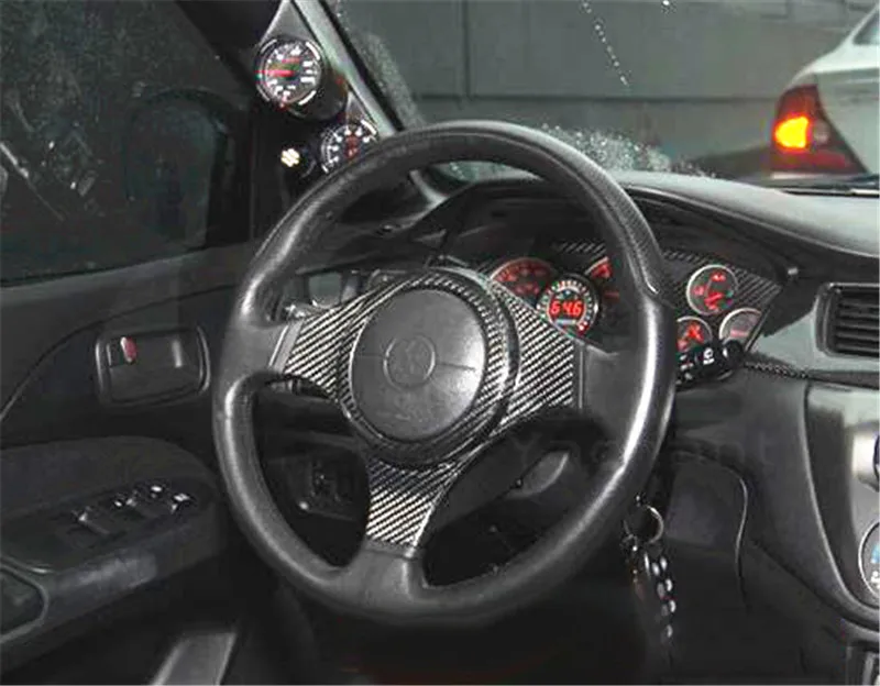 Us 105 0 Carbon Fiber Interior Trim For 2001 2007 Mitsubishi Lancer Evolution Evo 7 9 Evo 7 Evo 8 Evo 9 Steering Wheel Spoke Cover In Interior