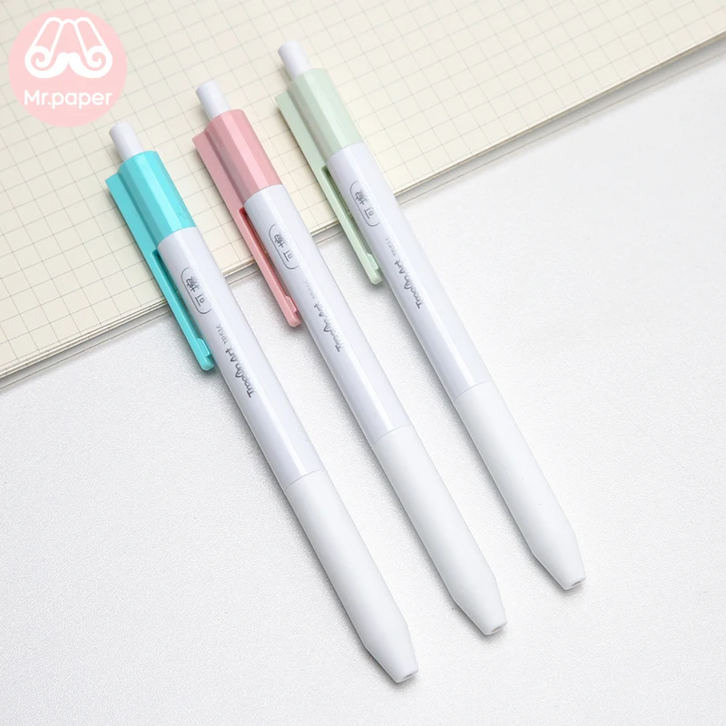 

Mr Paper 3 Colors Pink Blue Green Erasable Gel Pens for School Kawaii Student Creative Stationery Colorful 0.5mm/B Gel Pens