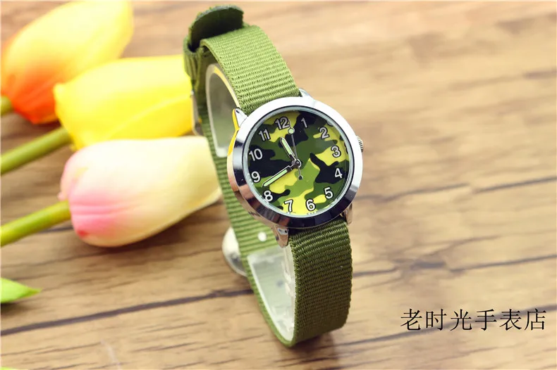Новые модные спортивные камуфляжные армейские часы для мальчиков и девочек, светящиеся руки, высокое качество, кварцевые часы Dibujos de reloj