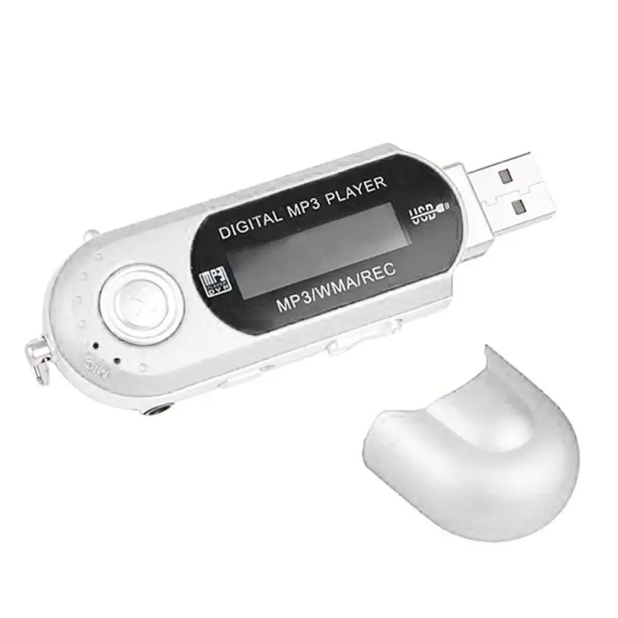 Маленький mp3-плеер с зажимом 8 ГБ флеш-диск USB 2,0 ЖК-дисплей мини MP3 музыкальный плеер FM Радио спортивный музыкальный mp3-плеер с наушниками 3,5 мм@ W