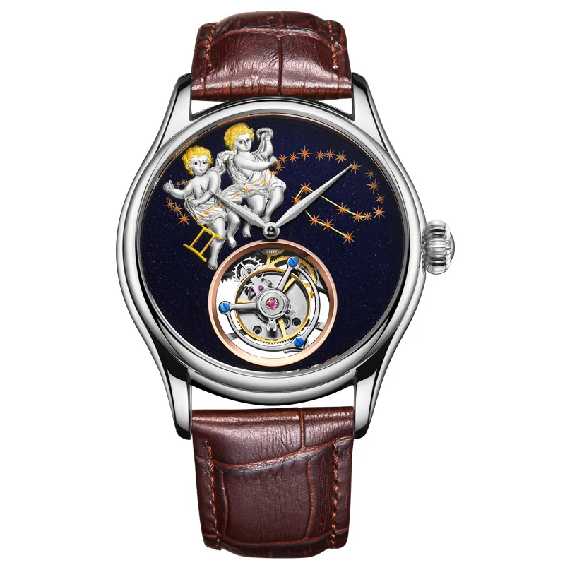 Топ бренд Новые Роскошные мужские часы Tourbillon для мальчиков часы карнавал Мужская коллекция часы горячая Распродажа креативные деловые мужские часы