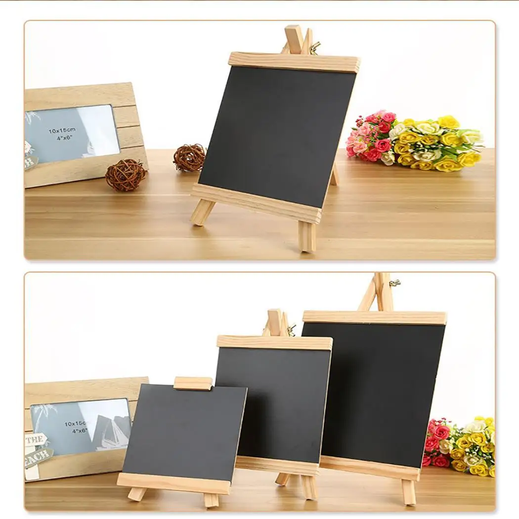 

Adjustable Wooden Blackboard Desktop Message Bulletin Durable Drawing Board