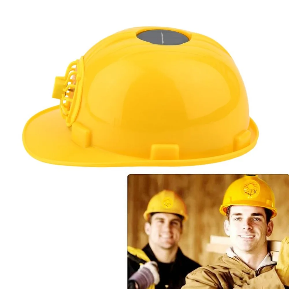 

Summer Hot selling Solar Safety Hat Outdoor Solar Energy Cooling Cool Fan Safety Helmet Saving Energy Ventilate Cap Yellow