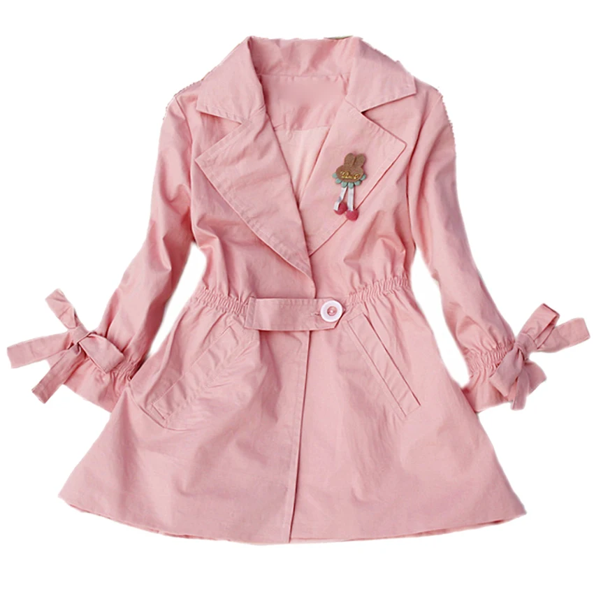

Toddlers Jackets For Girls Trench Coats Turn-Down Collar Baby Windbreakers Teenage Girls Outerwear 18M 2 4 6 8 10 11 12 14 Years