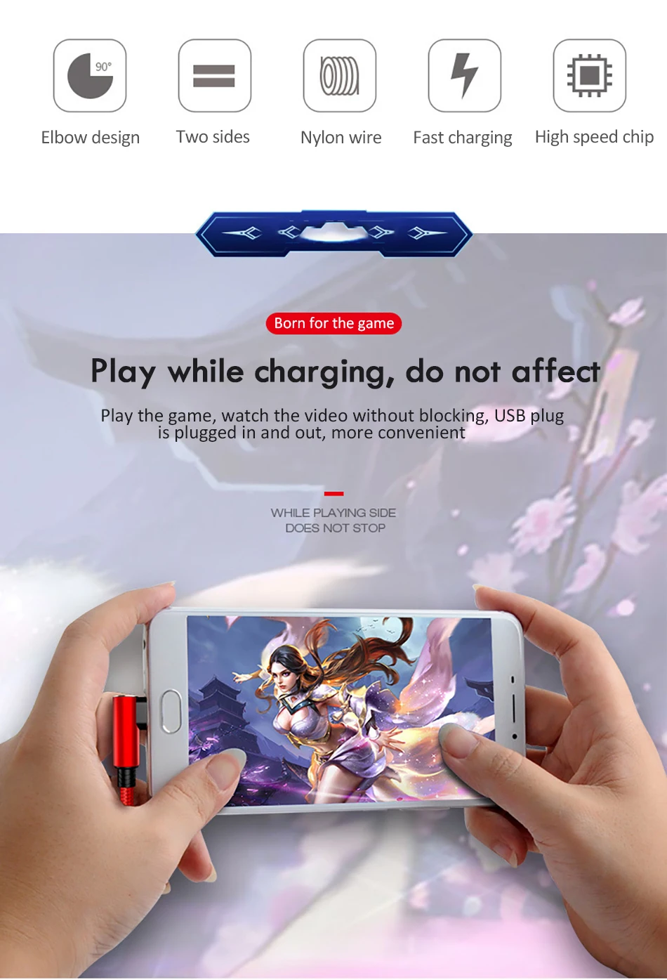 Elbow 3 in 1 Micro USB Type-C Lighting Charger Cable 8 Pin For iPhone X 7 8 Plus For Sony Samsung Long Charge Cables 1 (2)