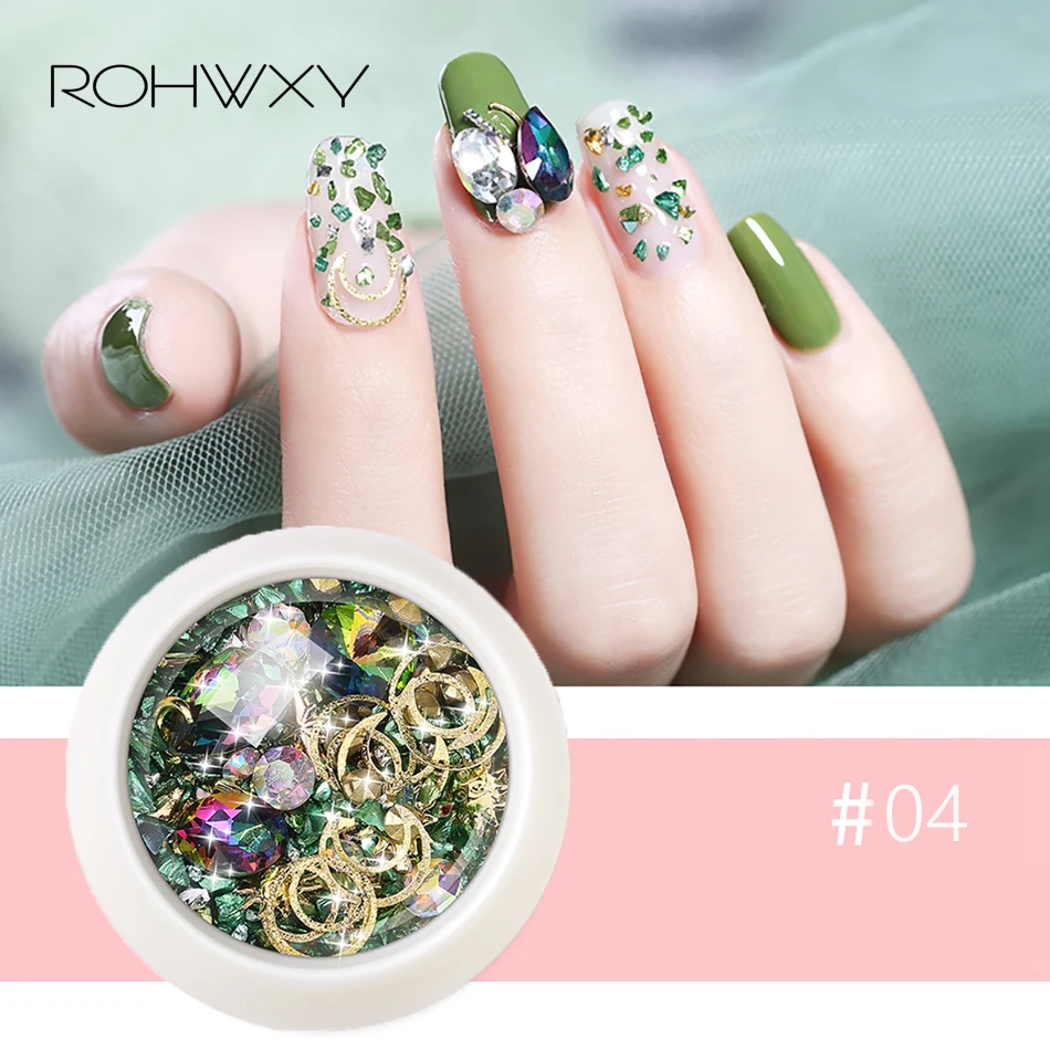ROHWXY 1 коробка Nail Art украшения Шарм Стразы для ногтей аксессуары все маникюра 3D