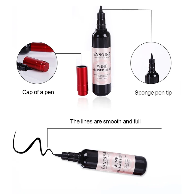 Buy Red Wine Bottle Shape Eyeliner Waterproof Anti