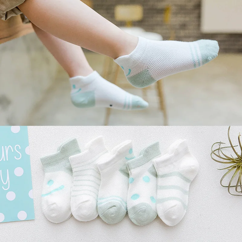 

5PCS Cartoon Green Baby Socks high quality Cotton Kids Girls Boys Children Socks For 0-12 Year infant toddler Kids Socks